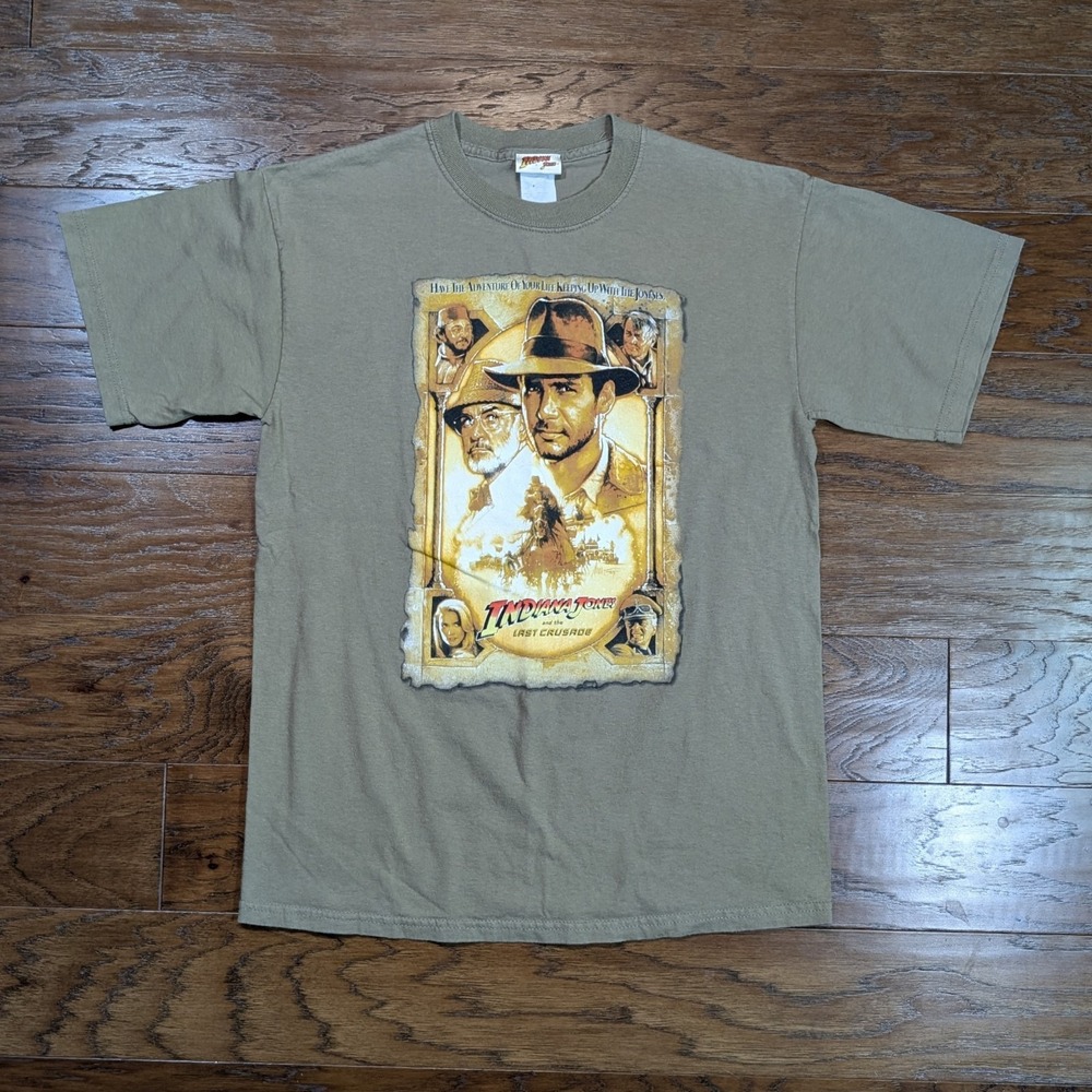 Vtg Y2K Indiana Jones and the Last Crusade Tshirt Lucasfilm Size Medium 19x27‎